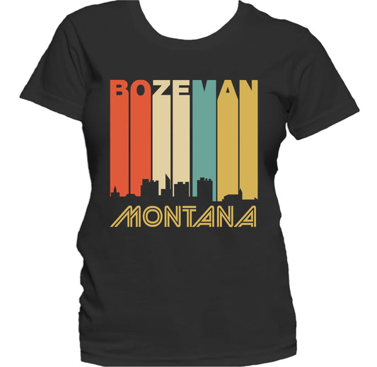 Retro 1970's Style Bozeman Montana Skyline Women's T-Shirt