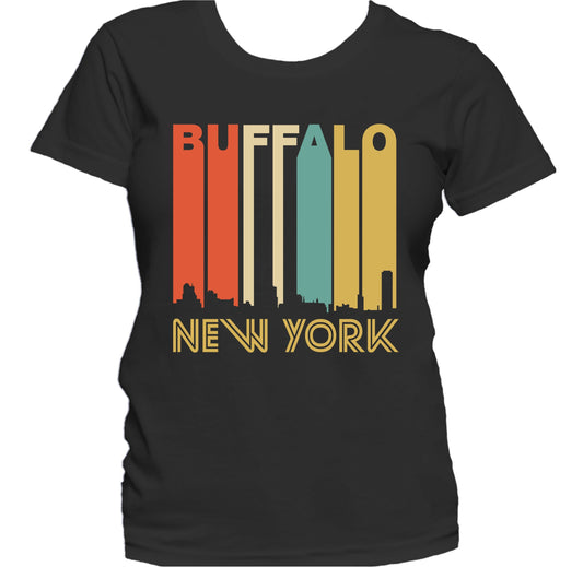 Retro 1970's Style Buffalo New York Skyline Women's T-Shirt