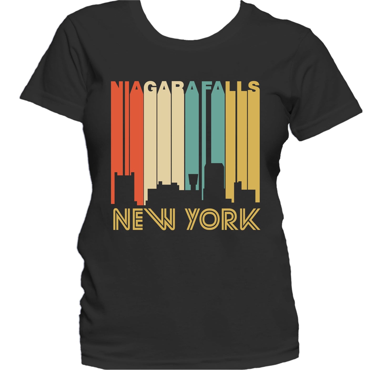 Retro 1970's Style Niagara Falls New York Skyline Women's T-Shirt