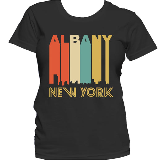 Retro 1970's Style Albany New York Skyline Women's T-Shirt