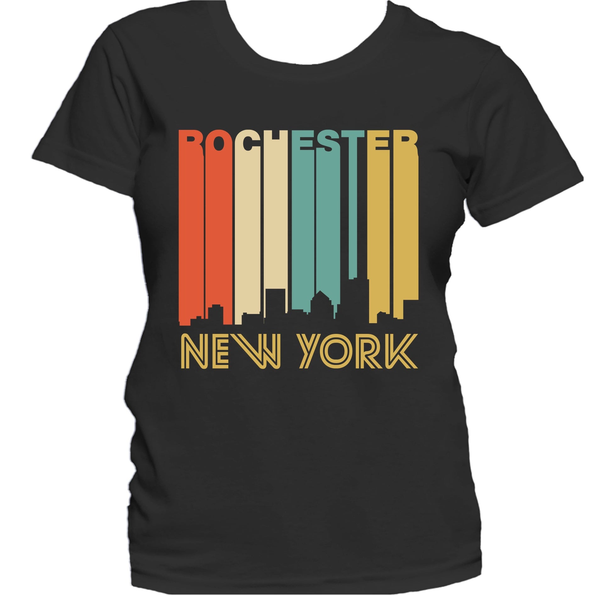 Retro 1970's Style Rochester New York Skyline Women's T-Shirt