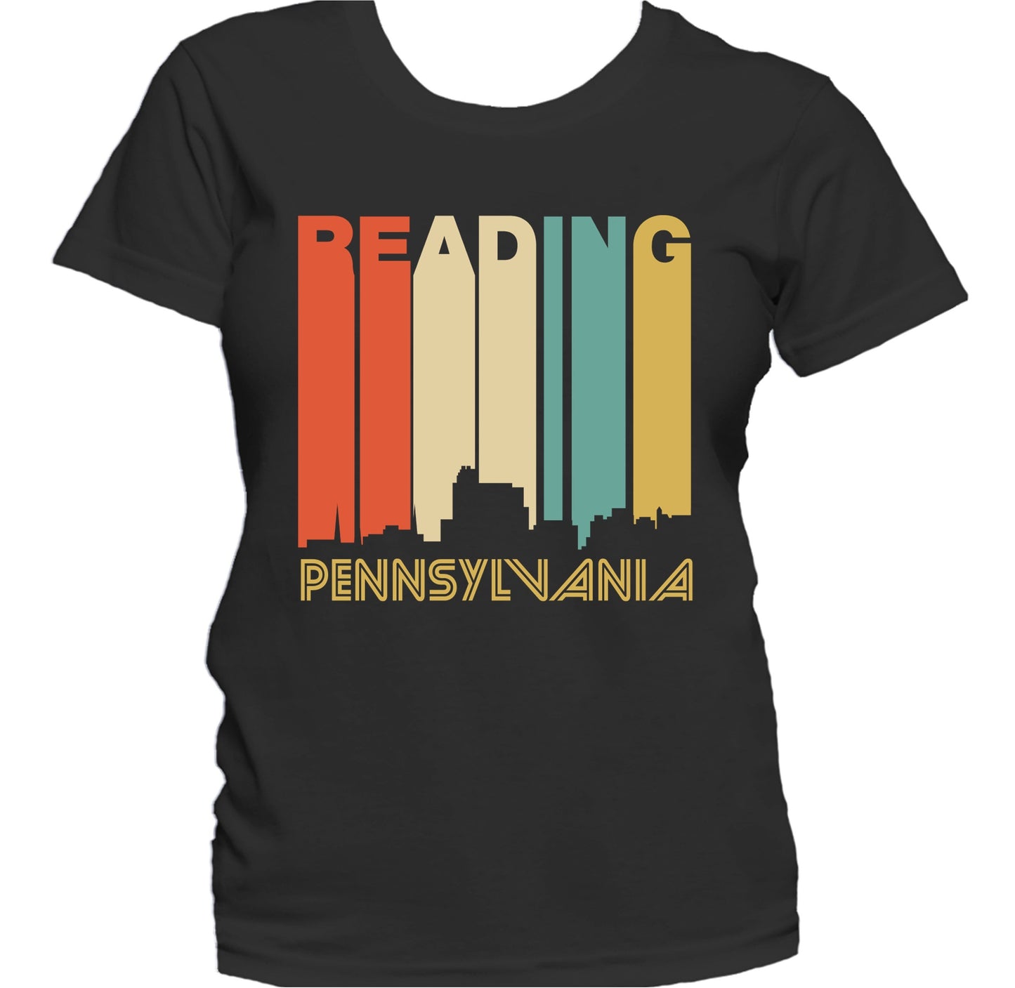 Retro 1970's Style Reading Pennsylvania Skyline Women's T-Shirt