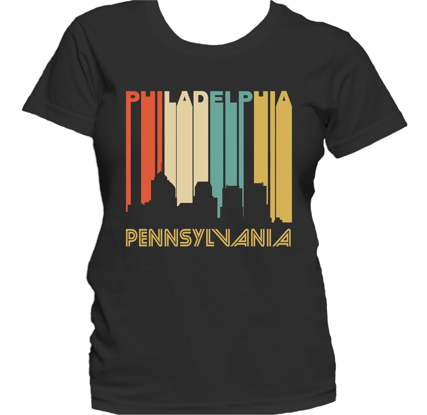 Retro 1970's Style Philadelphia Pennsylvania Skyline Women's T-Shirt