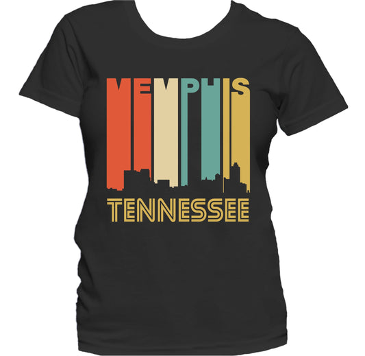 Retro 1970's Style Memphis Tennessee Skyline Women's T-Shirt