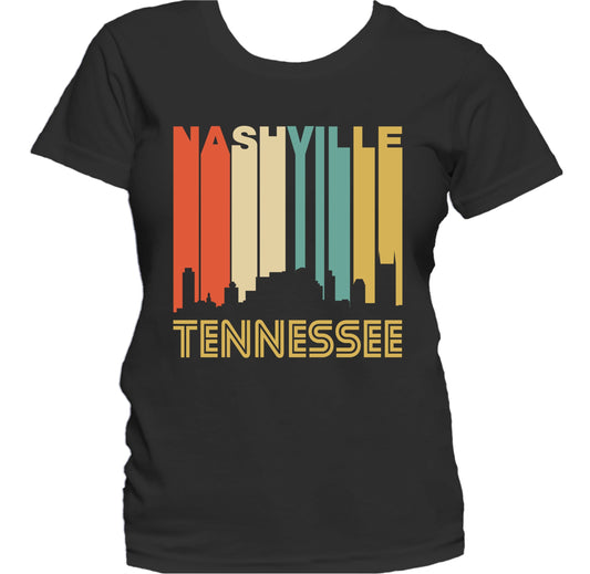Retro 1970's Style Nashville Tennessee Skyline Women's T-Shirt