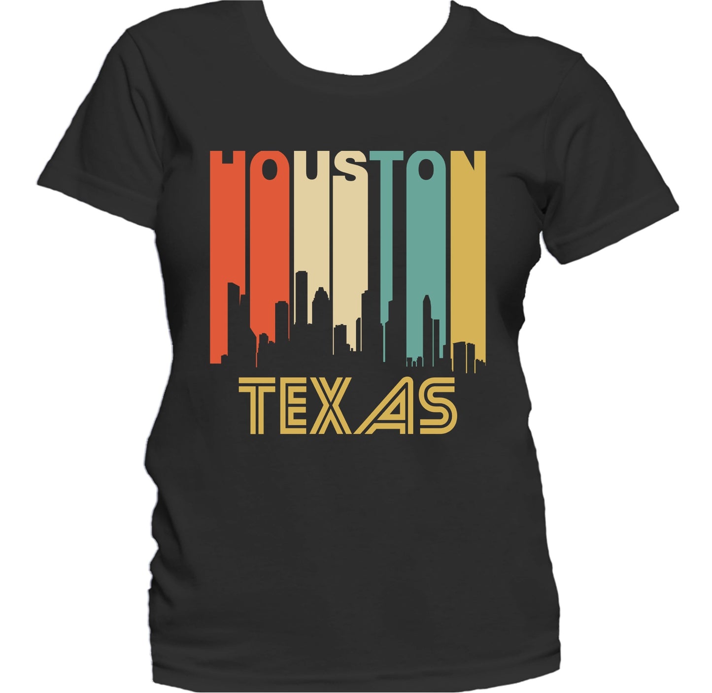 Retro 1970's Style Houston Texas Skyline Women's T-Shirt