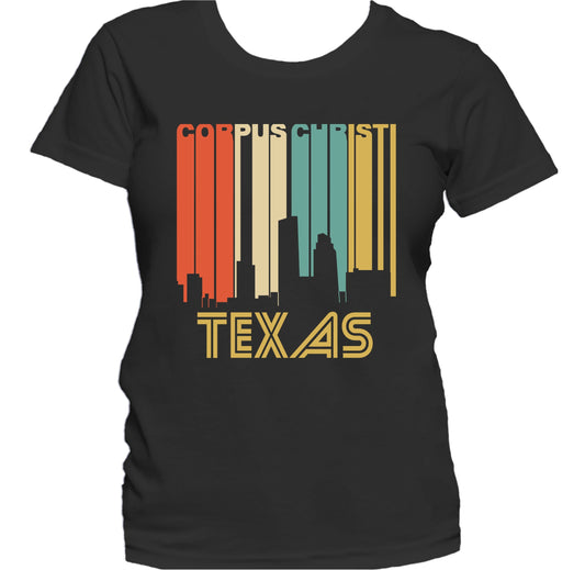 Retro 1970's Style Corpus Christi Texas Skyline Women's T-Shirt