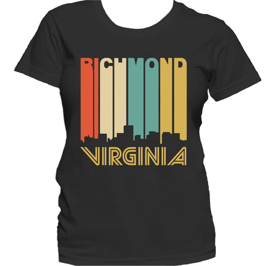 Retro 1970's Style Richmond Virginia Skyline Women's T-Shirt