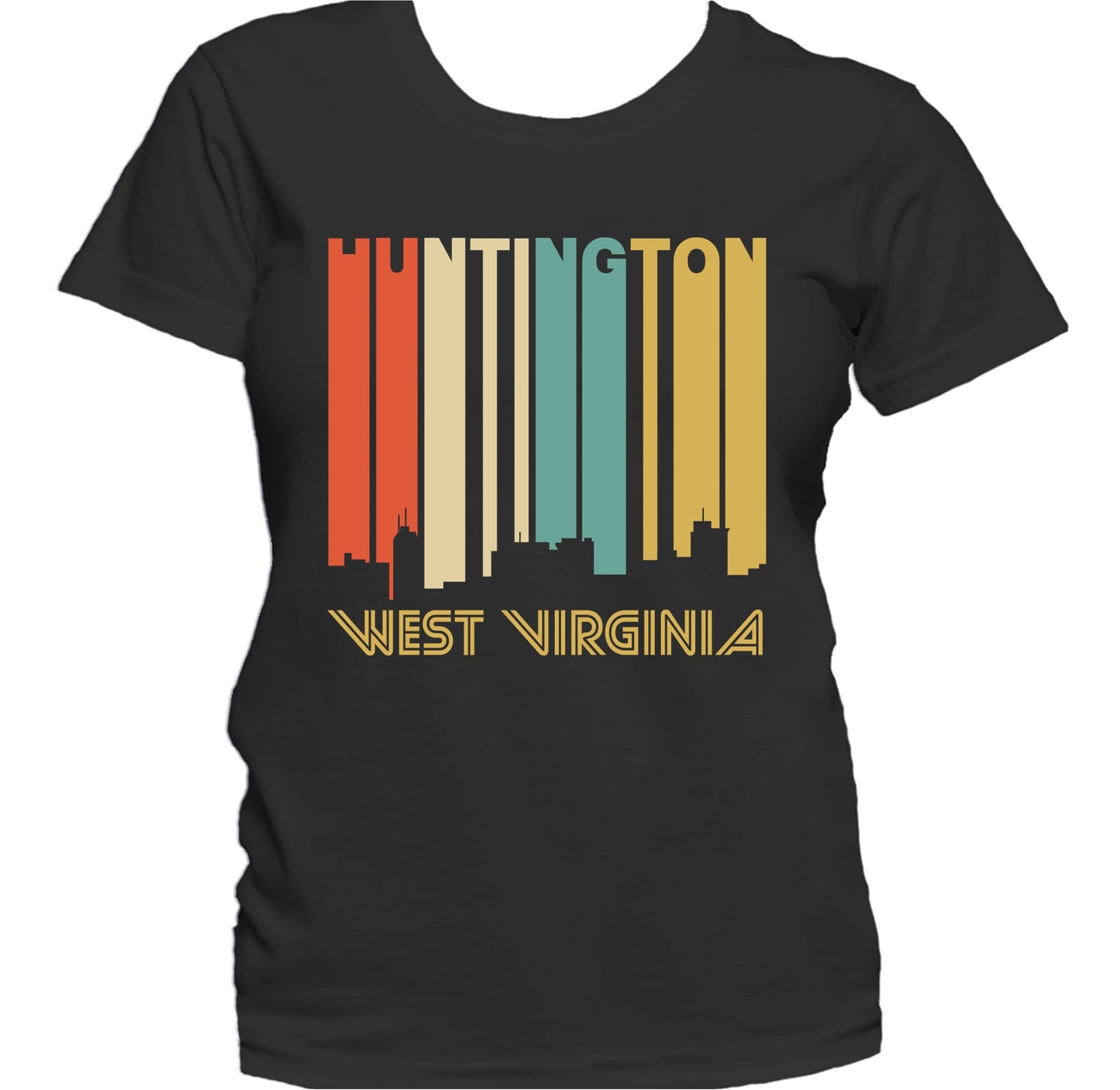 Retro 1970's Style Huntington West Virginia Skyline Women's T-Shirt