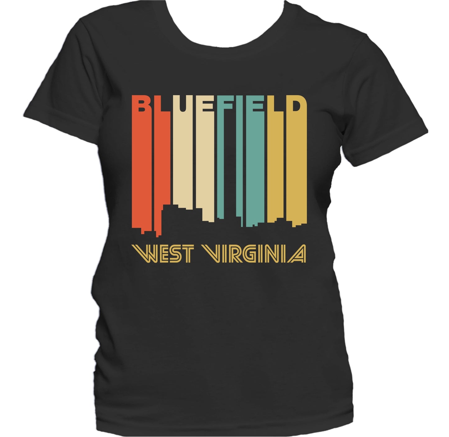Retro 1970's Style Bluefield West Virginia Skyline Women's T-Shirt