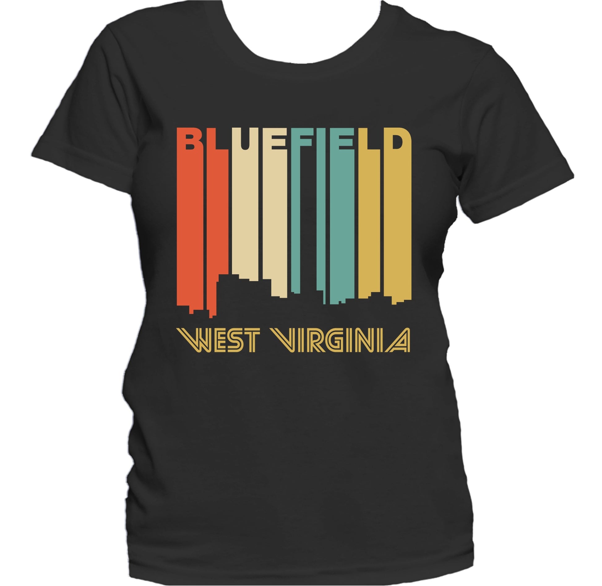 Retro 1970's Style Bluefield West Virginia Skyline Women's T-Shirt
