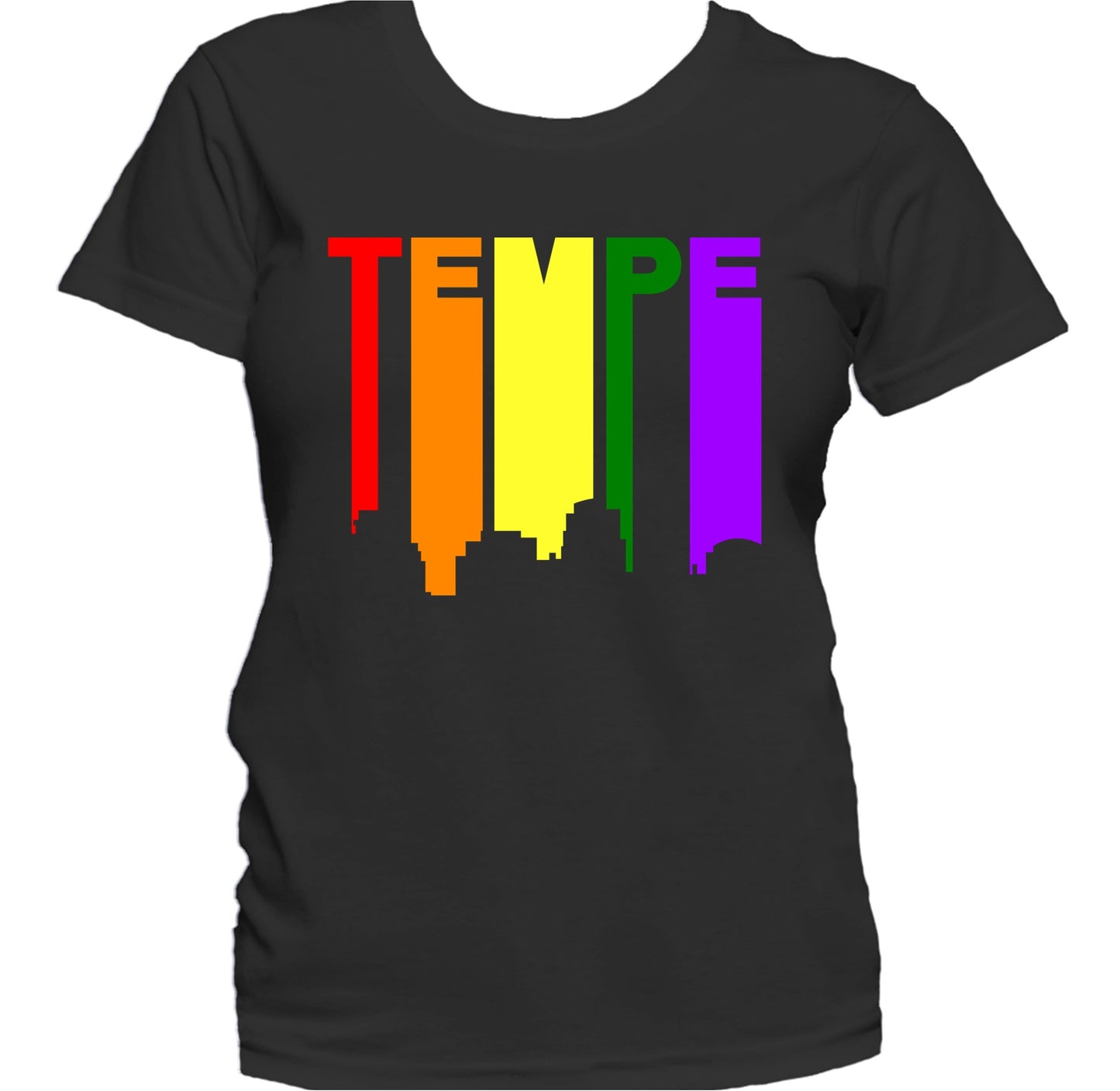 Tempe Arizona LGBTQ Gay Pride Rainbow Skyline Women's T-Shirt