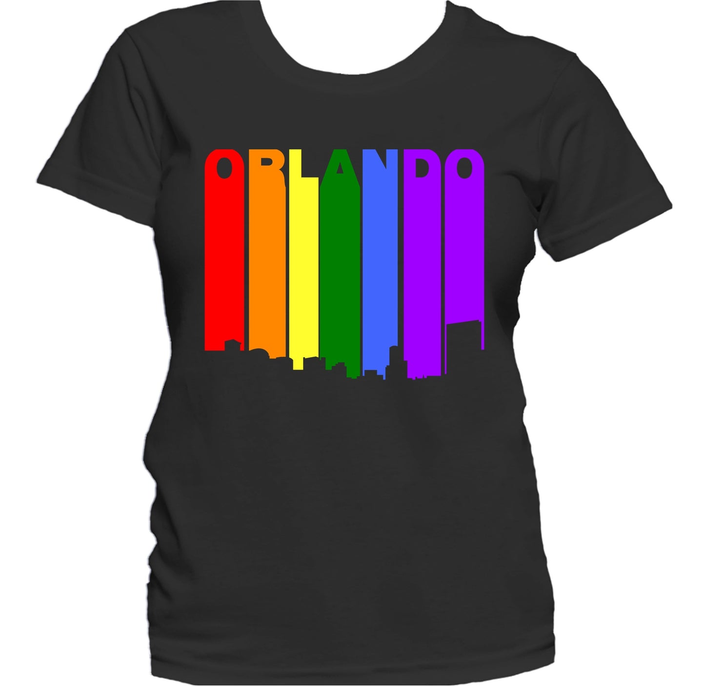 Orlando Florida LGBTQ Gay Pride Rainbow Skyline Women's T-Shirt