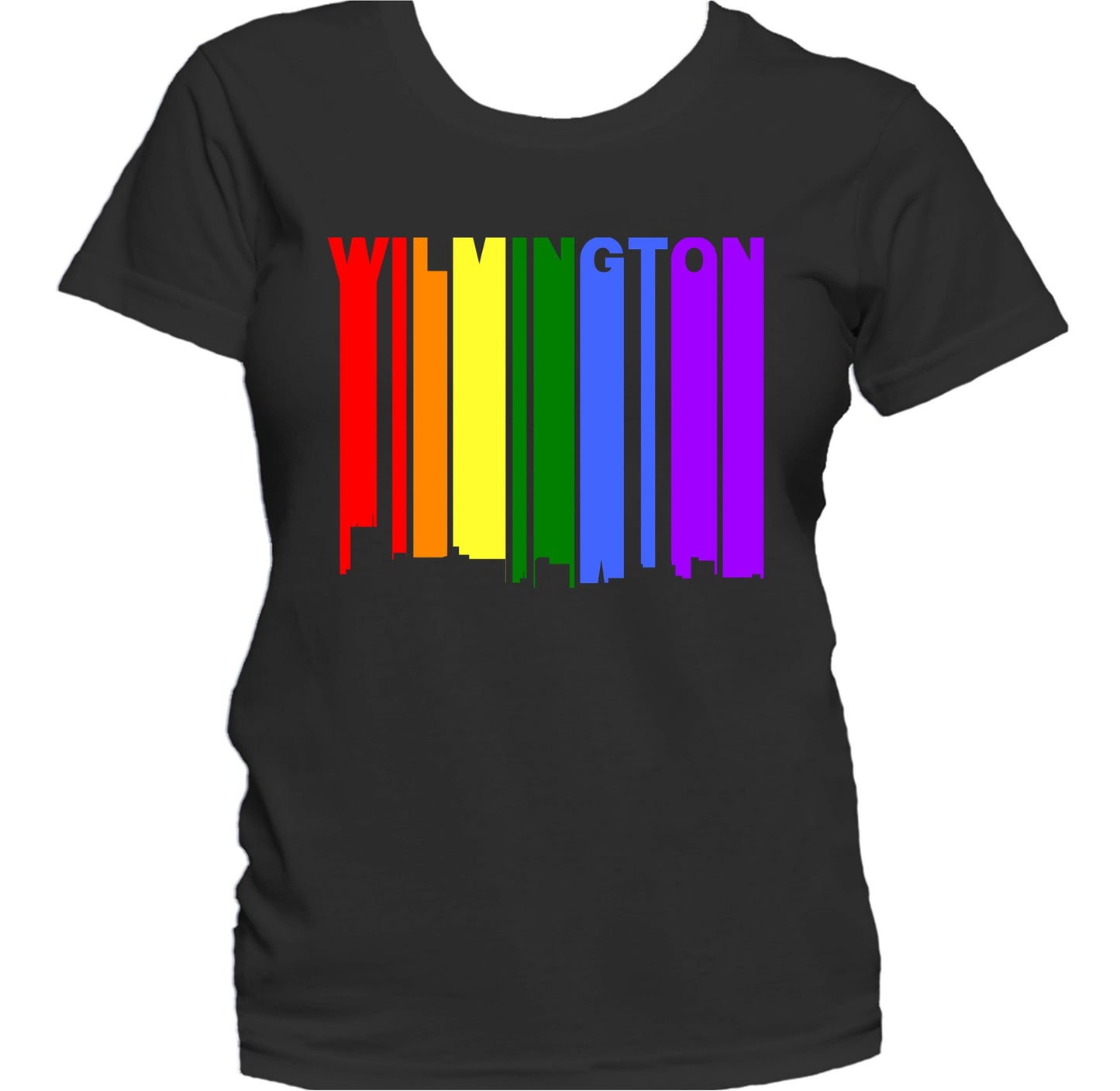 Wilmington North Carolina LGBTQ Gay Pride Skyline Women's T-Shirt