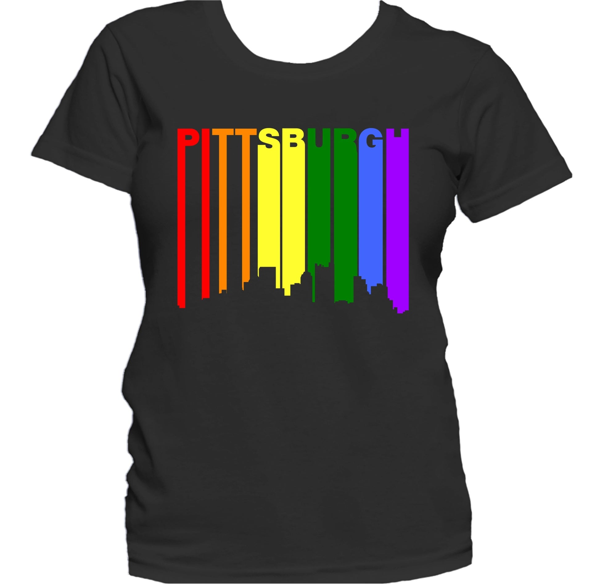 Pittsburgh Pennsylvania LGBTQ Gay Pride Skyline Women's T-Shirt