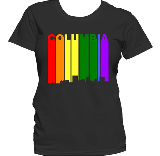 Columbia South Carolina LGBTQ Gay Pride Skyline Women's T-Shirt