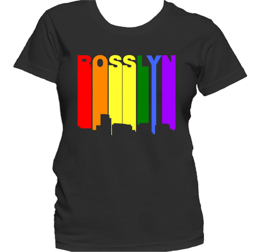 Rosslyn Virginia LGBTQ Gay Pride Rainbow Skyline Women's T-Shirt