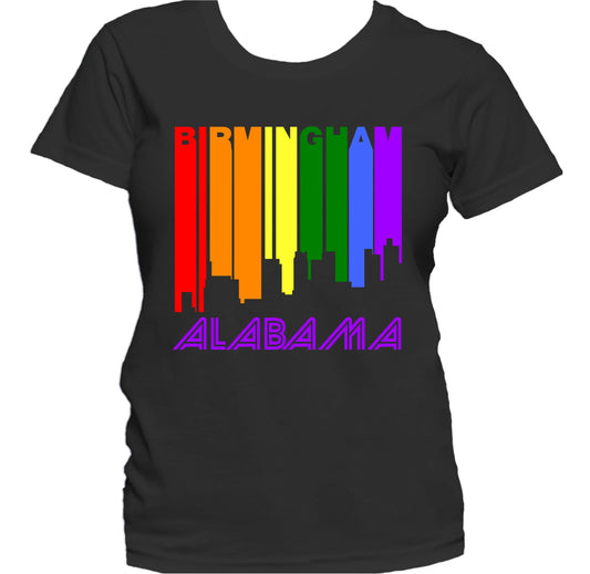 Birmingham Alabama LGBTQ Gay Pride Rainbow Skyline Women's T-Shirt