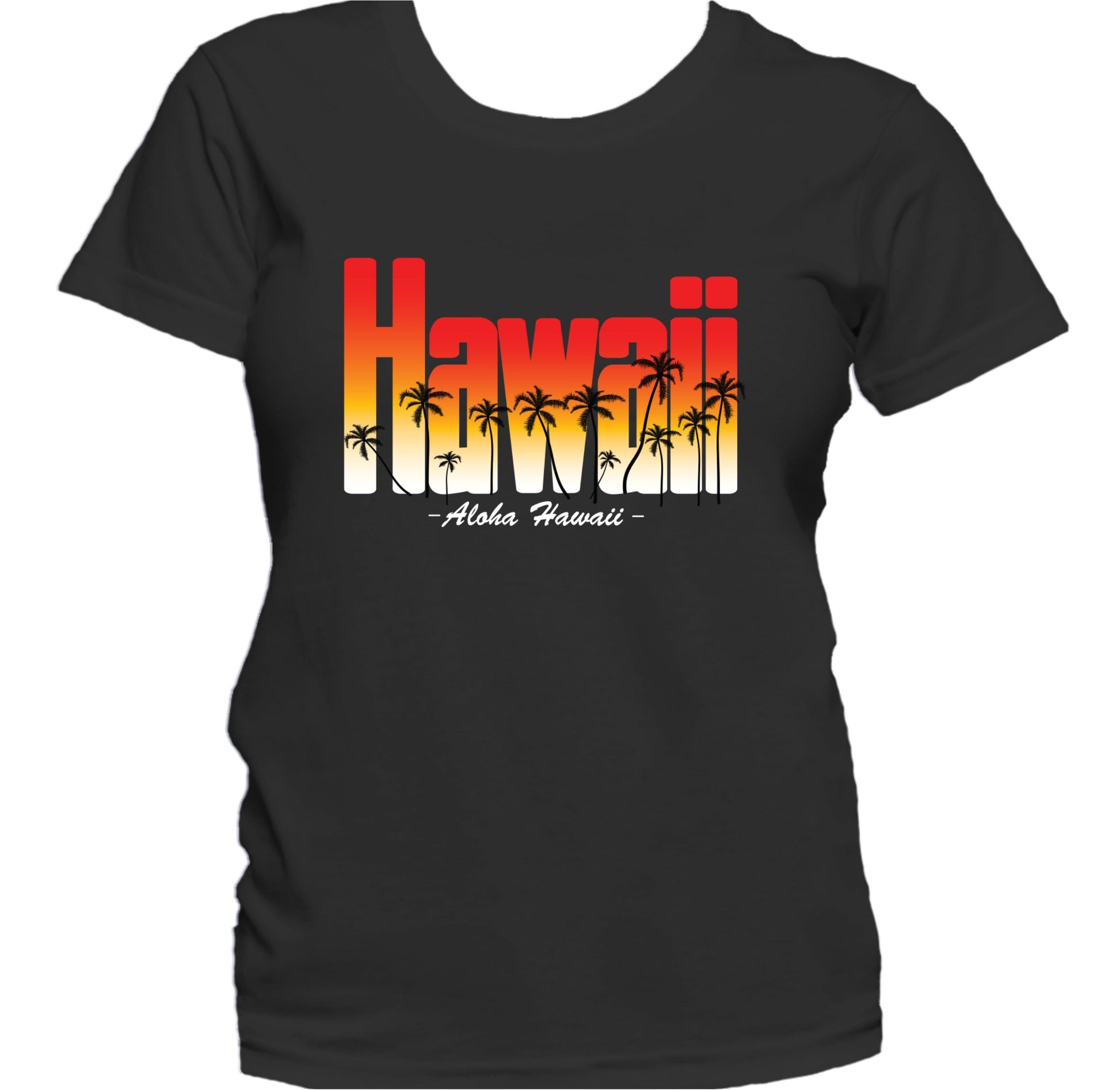 Aloha Hawaii Palm Trees Sunset Beach Women's T-Shirt