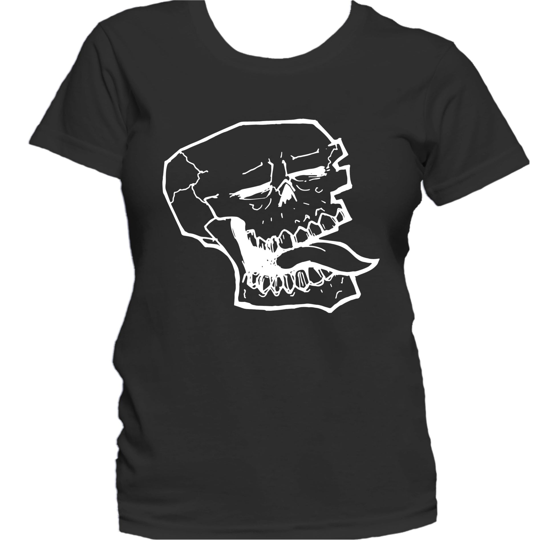 Skull Sticking Out His Tongue Retro Style Funny Women's T-Shirt