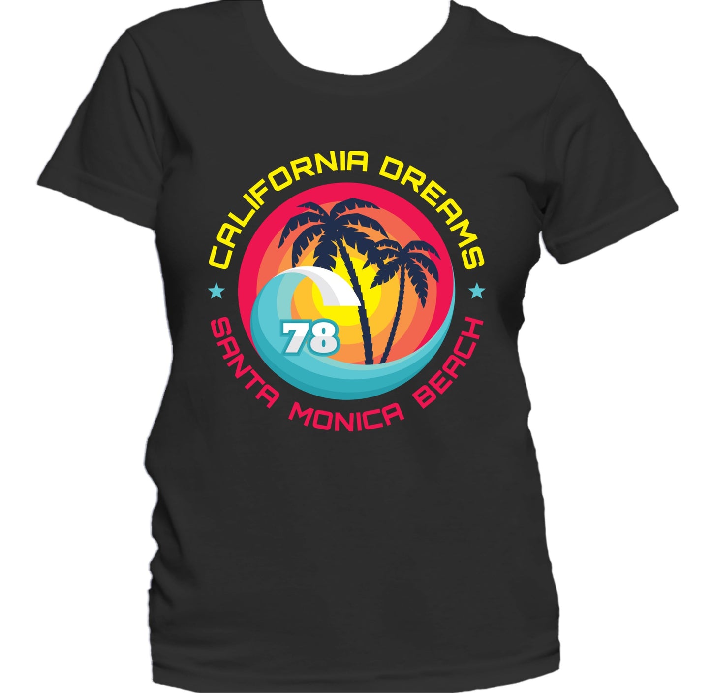 California Dreams Santa Monica Beach Vintage Retro Women's T-Shirt