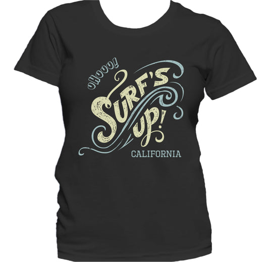 Surf's Up California Vintage Retro Style Surfing Women's T-Shirt