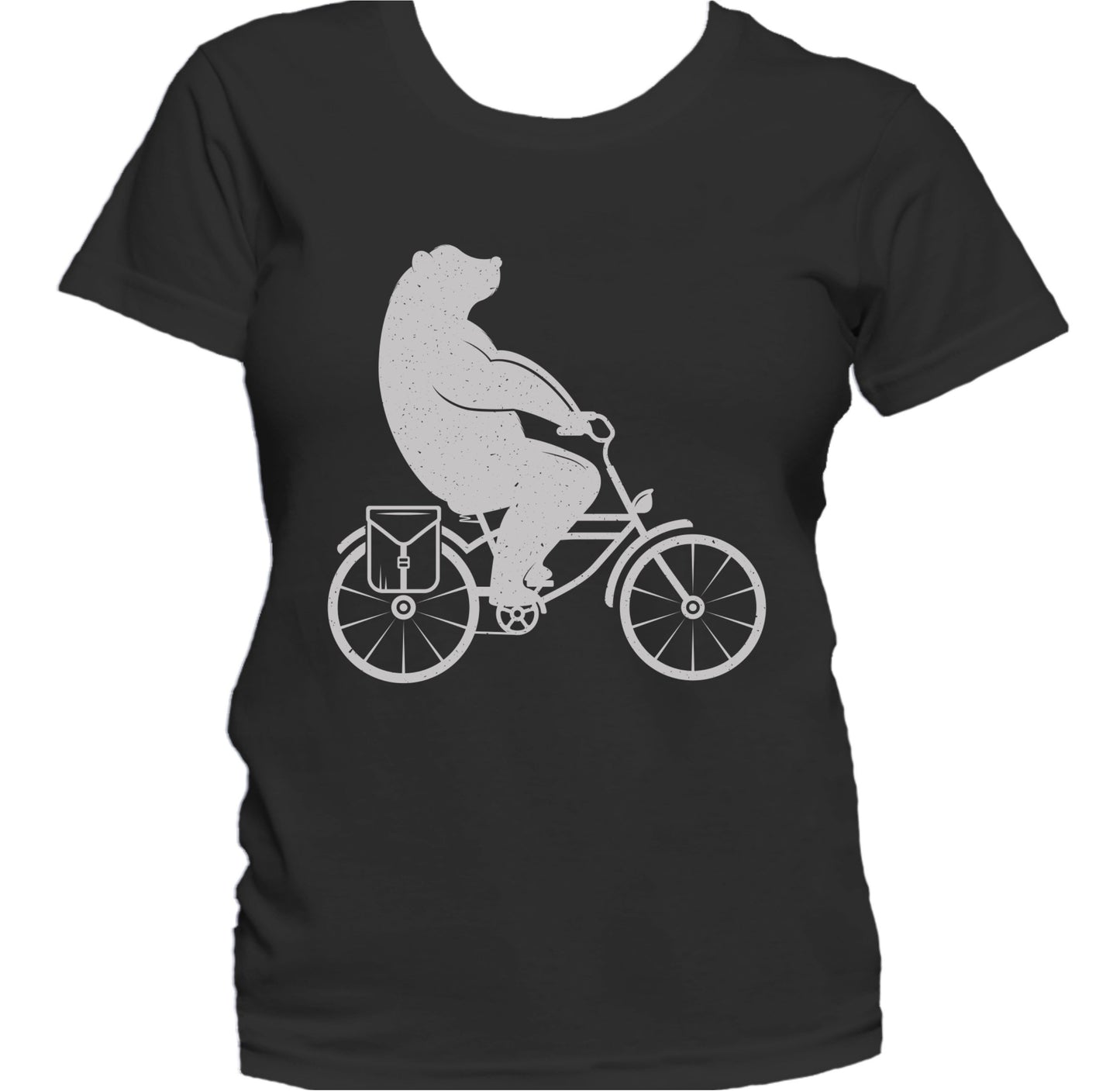 Bear Riding A Bicycle Vintage Retro Style Funny Women's T-Shirt