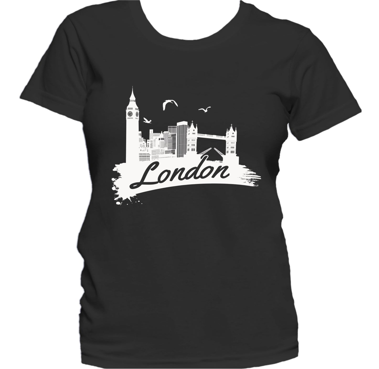 London City Skyline Big Ben England Vintage Women's T-Shirt