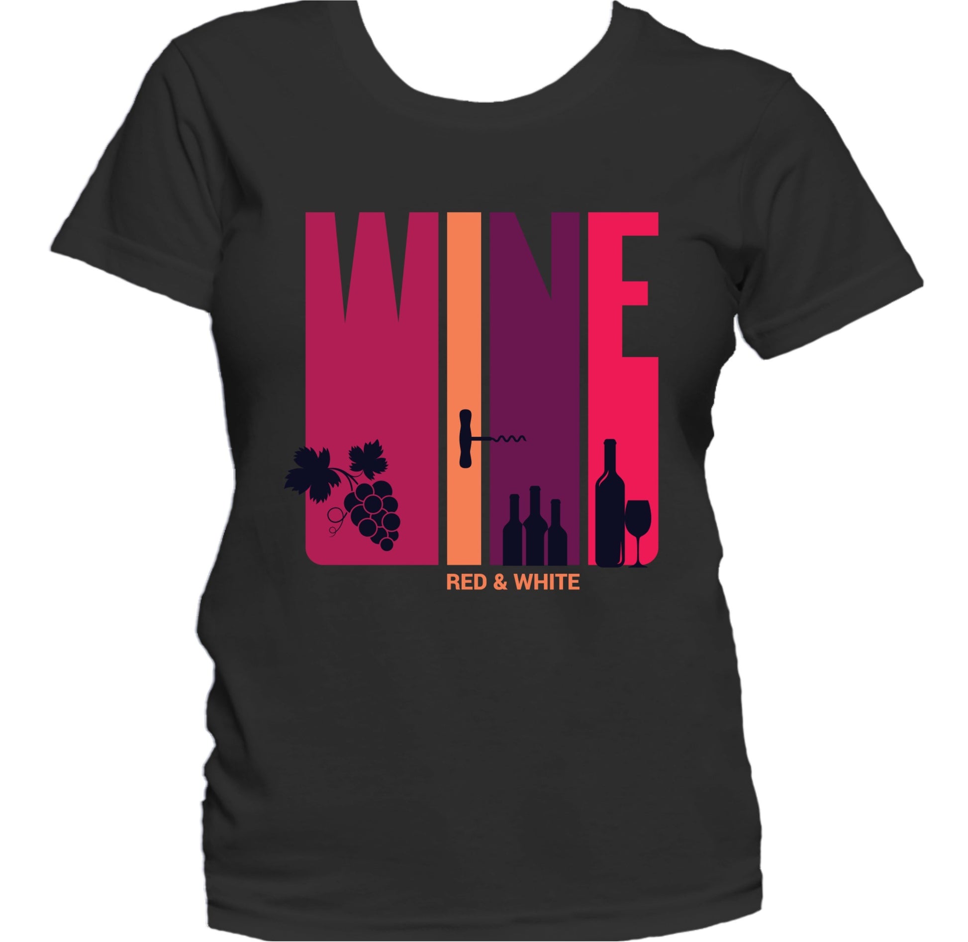 Vintage Retro Wine Red And White 1970's Style Women's T-Shirt 
