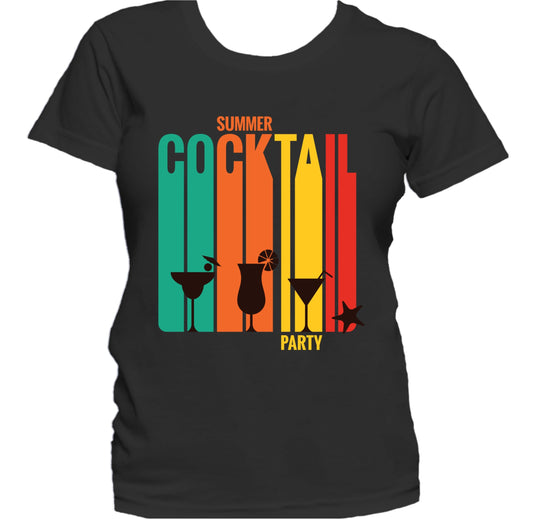 Vintage Retro Summer Cocktail Party 1970's Style Women's T-Shirt 