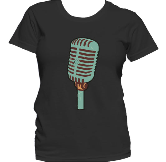 Vintage Microphone Retro Music Women's T-Shirt