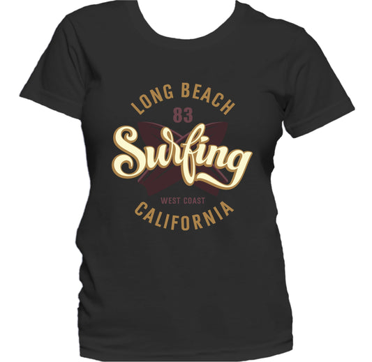 Vintage Long Beach California West Coast Surfing Logo Women's T-Shirt
