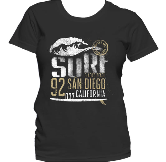 Surf Black's Beach San Diego California Surfing Women's T-Shirt
