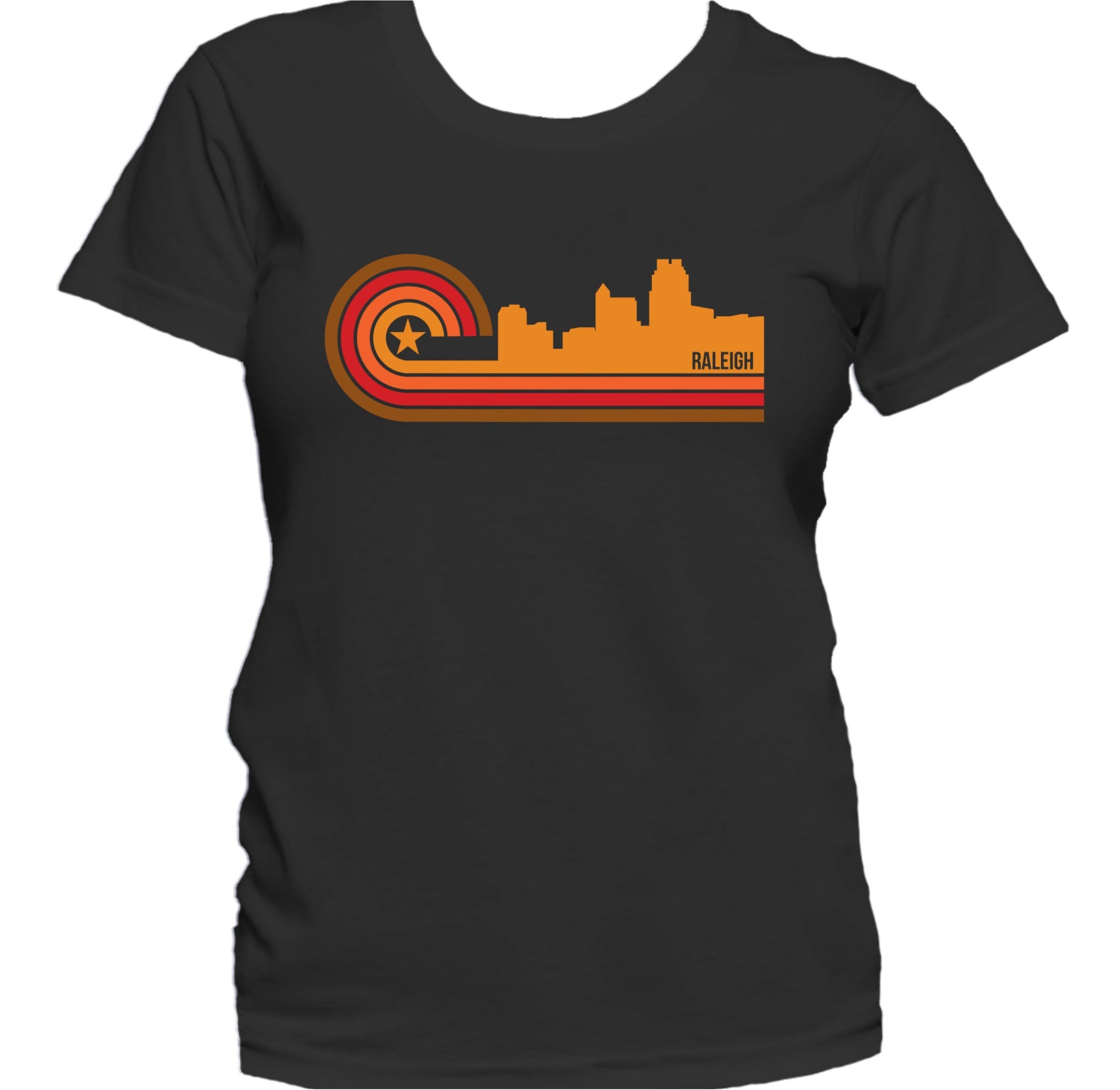 Retro Style Raleigh North Carolina Skyline Women's T-Shirt