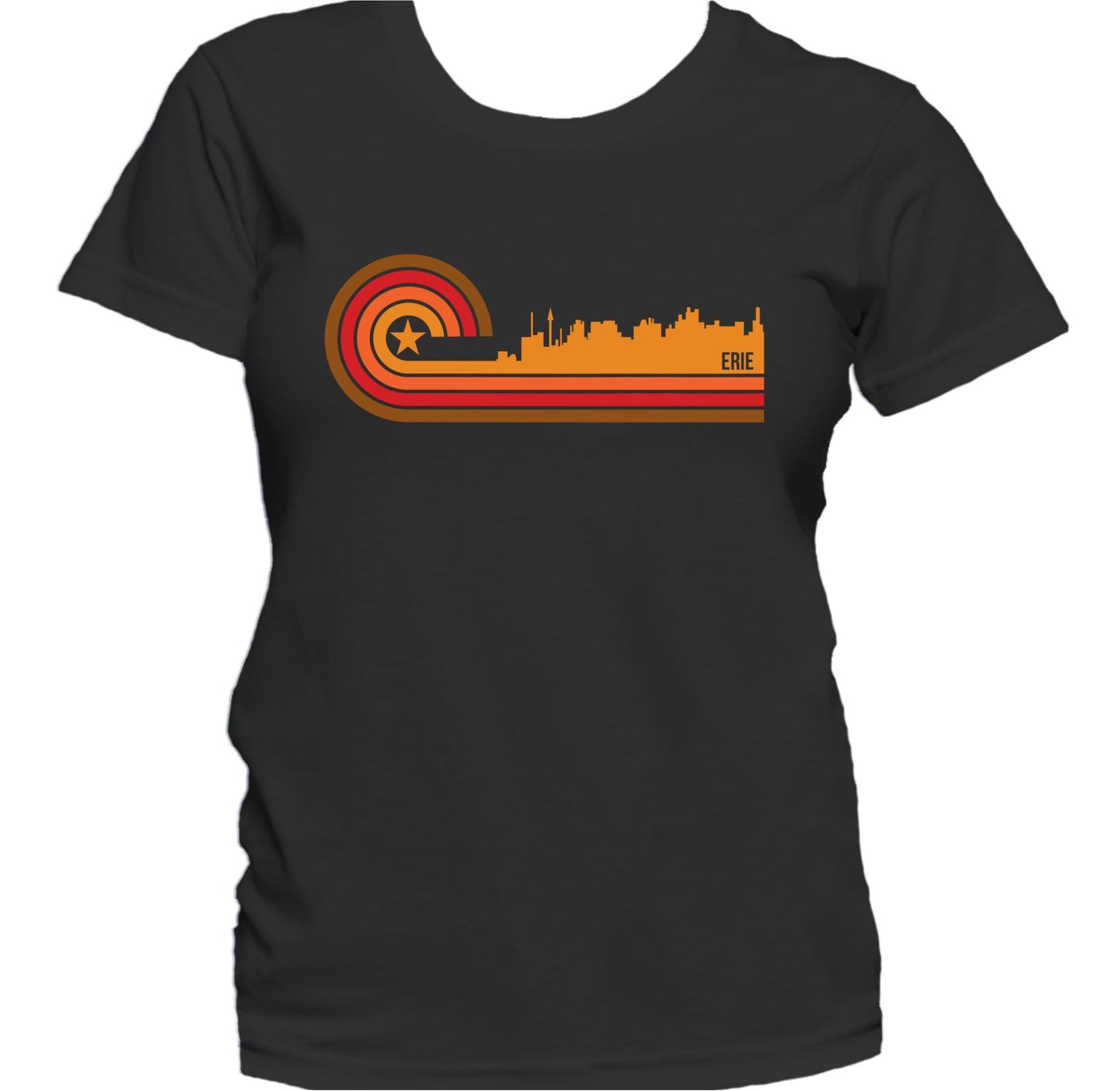 Retro Style Erie Pennsylvania Skyline Women's T-Shirt