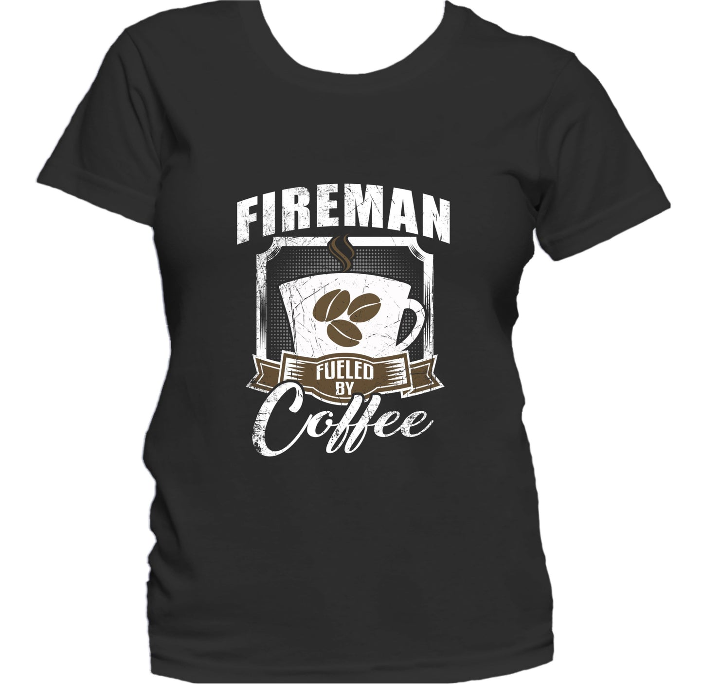Fireman Fueled By Coffee Funny Women's T-Shirt