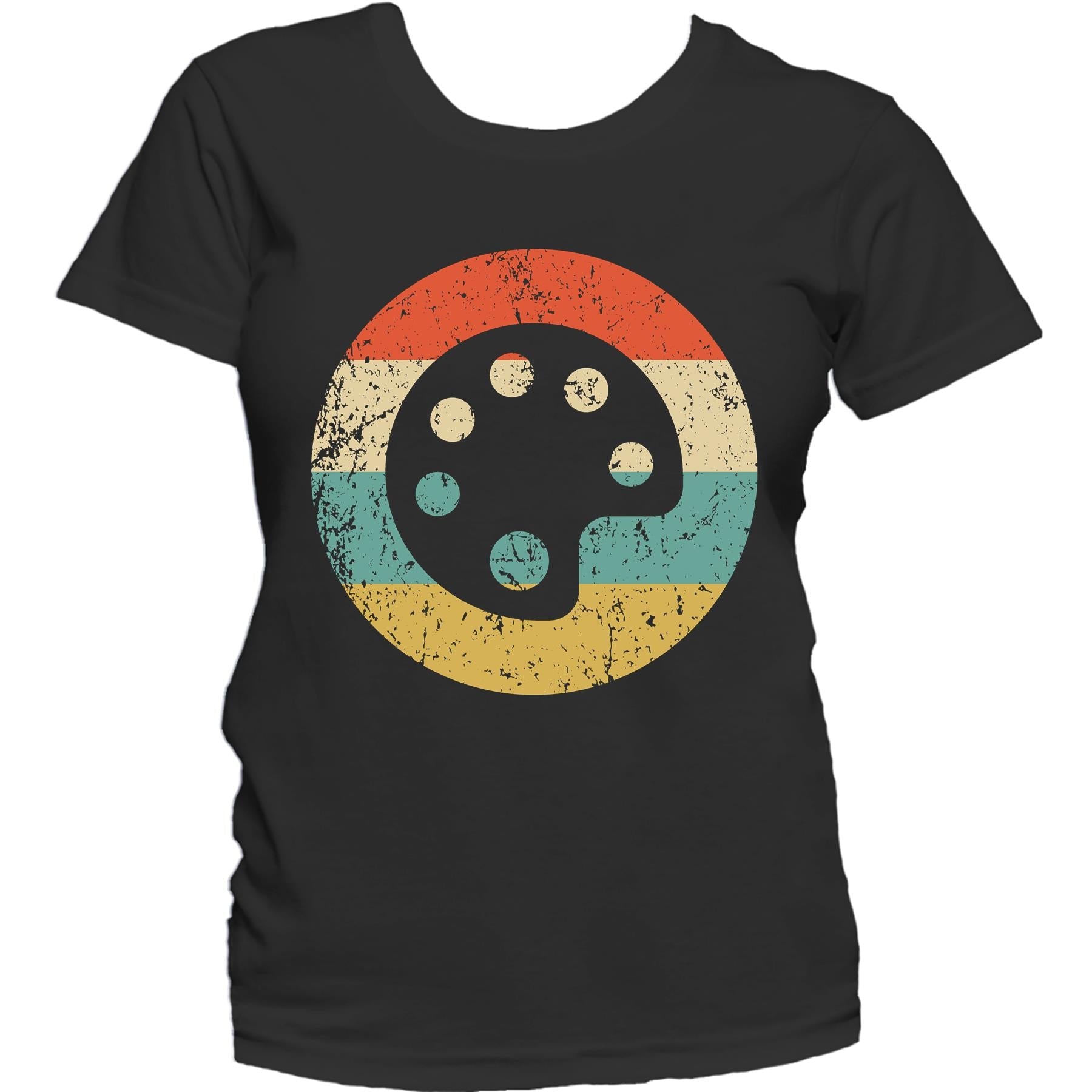 Artist Art Teacher Shirt - Retro Paint Palette Women's T-Shirt