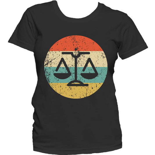 Lawyer Judge Shirt - Retro Scale of Justice Women's T-Shirt