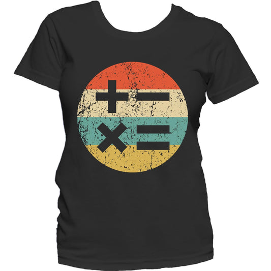 Math Teacher Shirt - Vintage Retro Math Symbols Women's T-Shirt