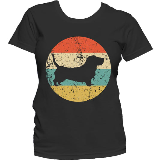 Basset Hound Shirt - Vintage Retro Basset Hound Dog Women's T-Shirt