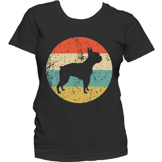 Boston Terrier Shirt - Retro Boston Terrier Dog Women's T-Shirt