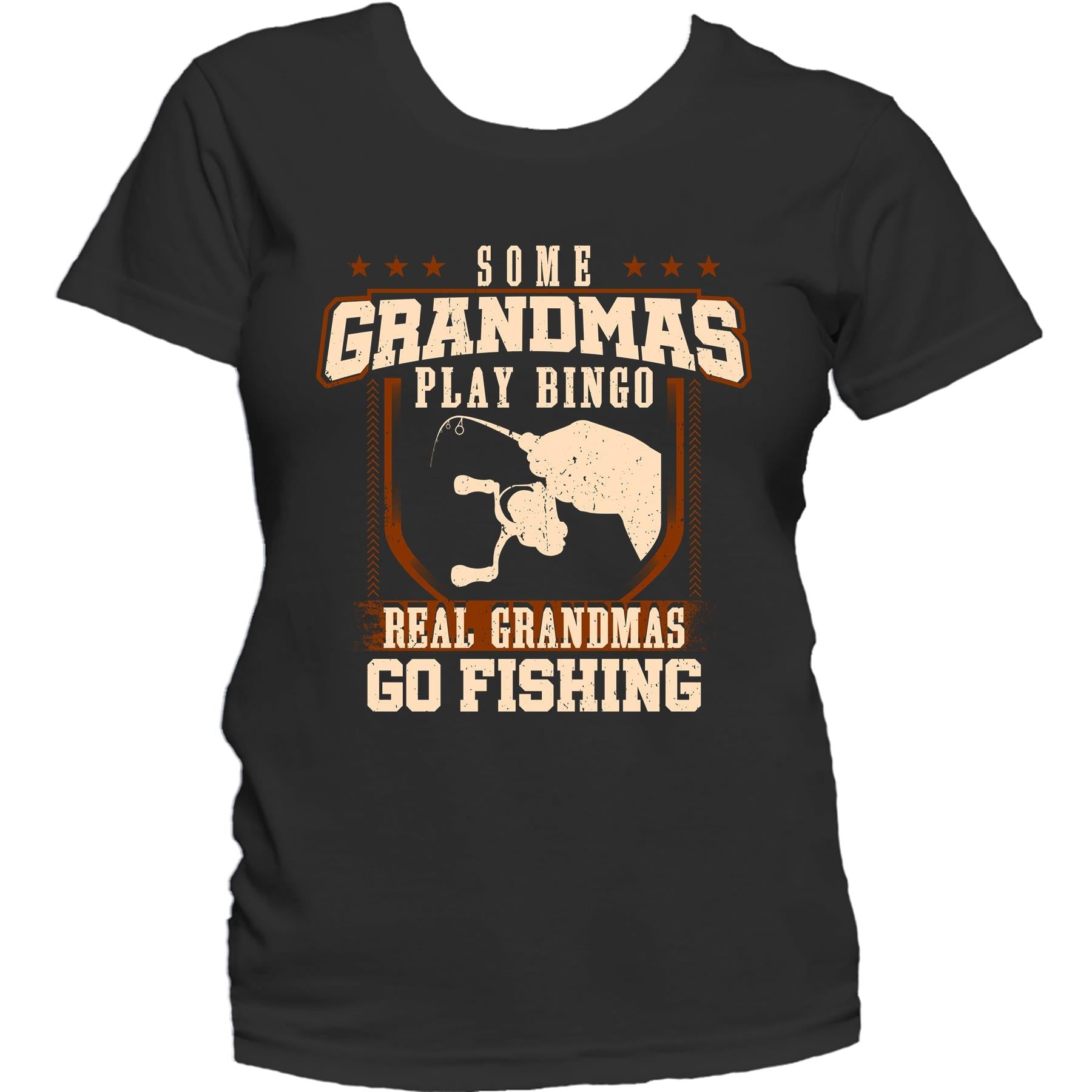 Some Grandmas Play Bingo Real Grandmas Go Fishing Women's T-Shirt