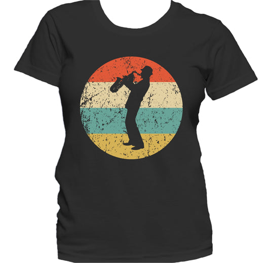 Saxophone Player Retro Style Music Women's T-Shirt