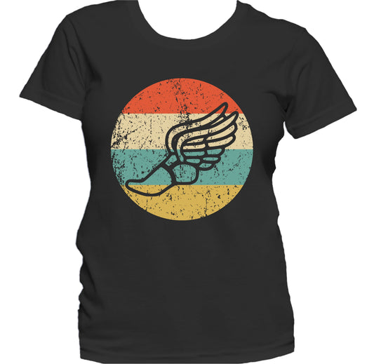 Running Shoe With Wings Retro Style Track Women's T-Shirt