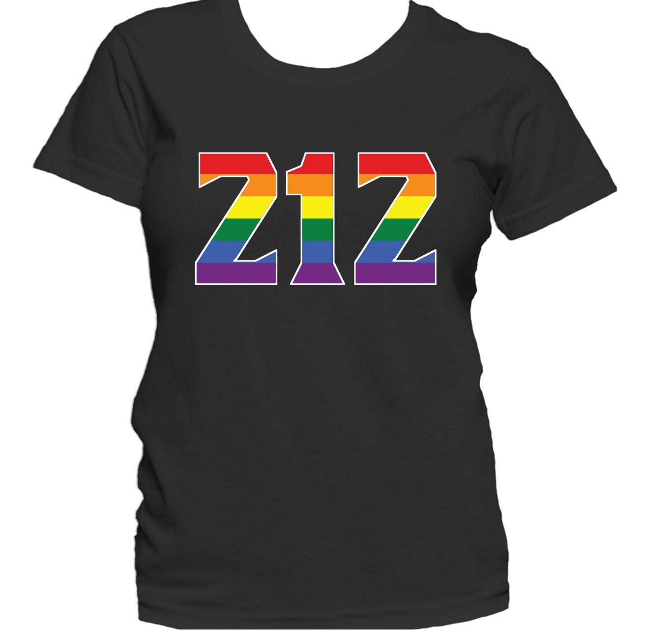 212 Area Code Manhattan NY Gay Pride LGBT Rainbow Women's T-Shirt