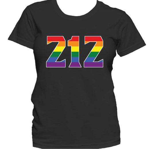 212 Area Code Manhattan NY Gay Pride LGBT Rainbow Women's T-Shirt