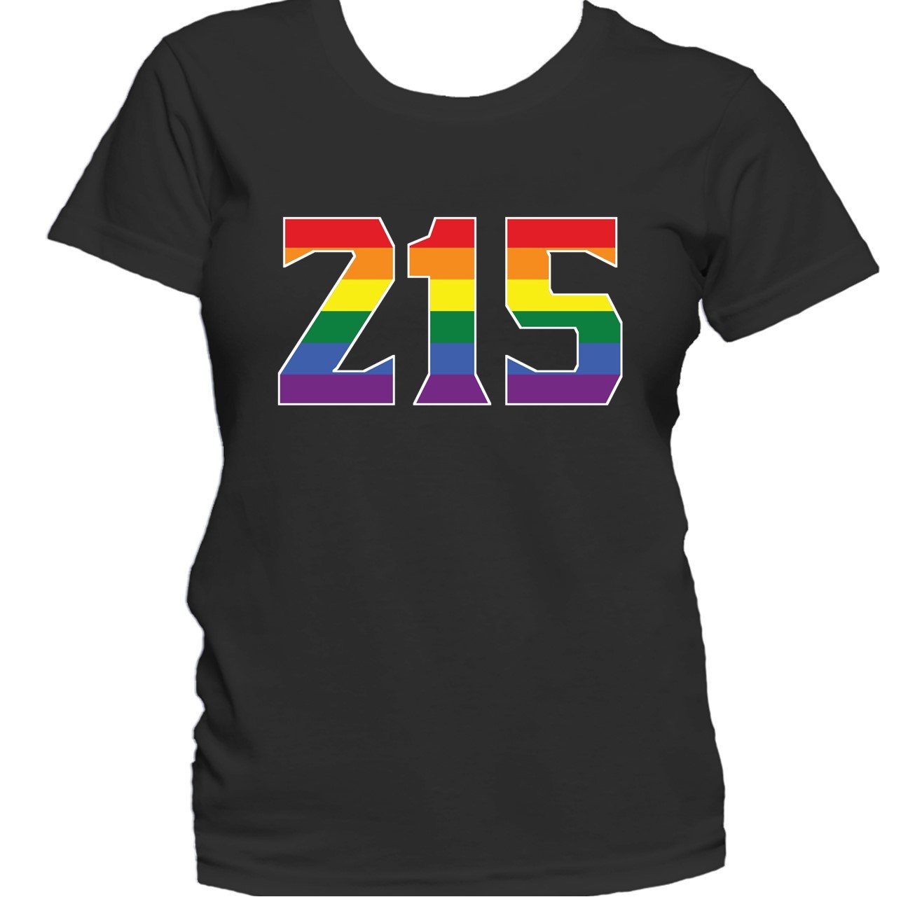 215 Area Code Philadelphia PA Gay Pride LGBT Rainbow Women's T-Shirt