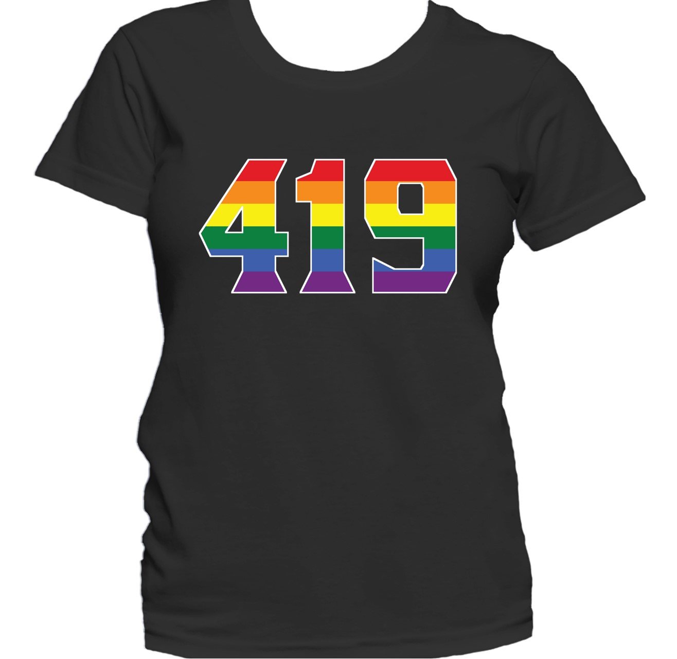 419 Area Code Toledo OH Gay Pride LGBT Rainbow Women's T-Shirt
