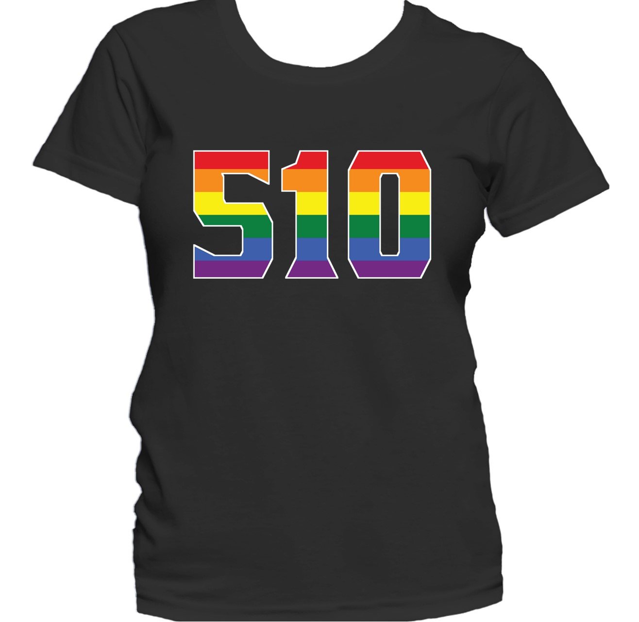 510 Area Code Oakland CA Gay Pride LGBT Rainbow Women's T-Shirt