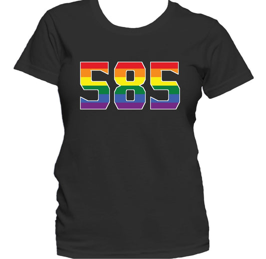 585 Area Code Rochester NY Gay Pride LGBT Rainbow Women's T-Shirt